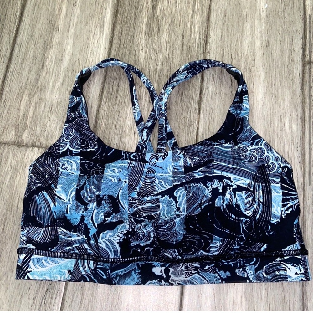 lululemon energy bra wave pattern RARE size 4